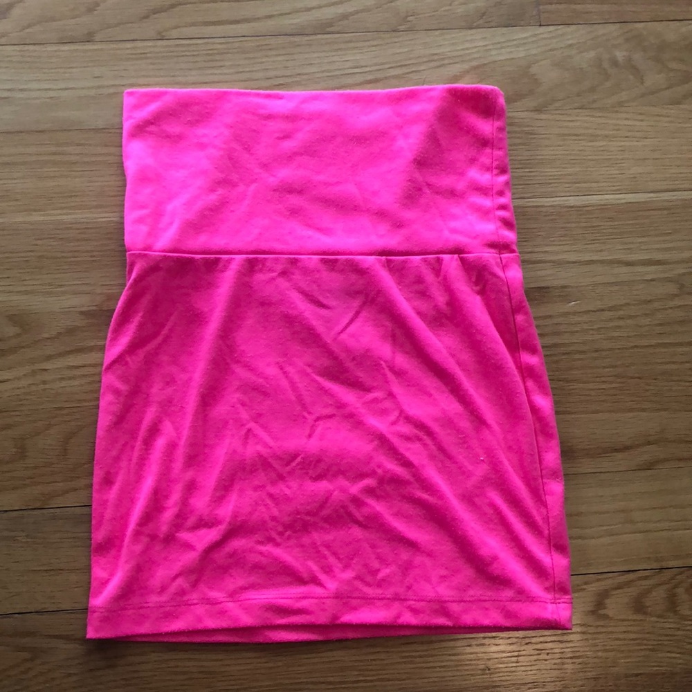 Hot pink body con skirt